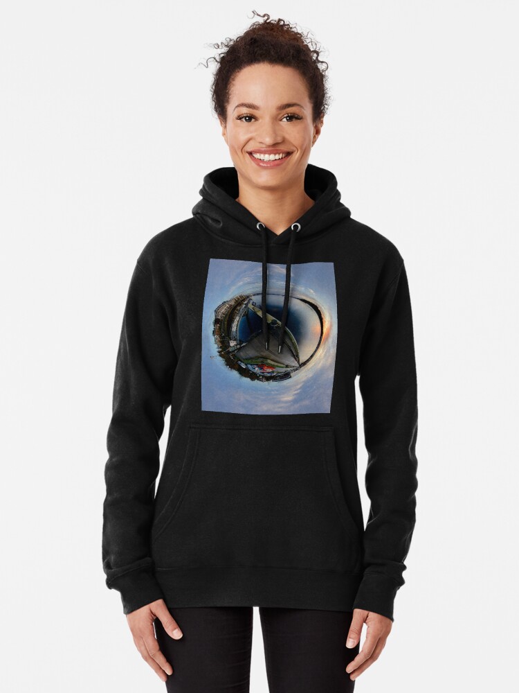 Alternate view of Foyle Marina at Dawn, Stereographic Pullover Hoodie