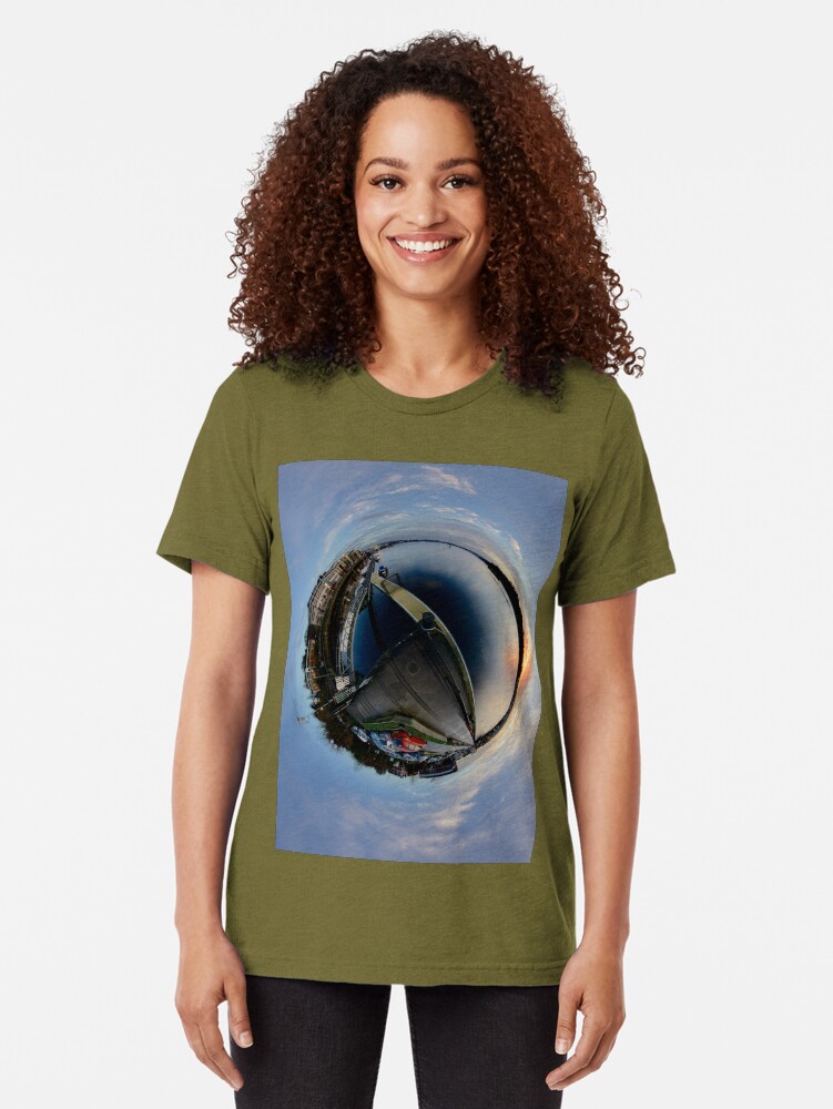 Alternate view of Foyle Marina at Dawn, Stereographic Tri-blend T-Shirt
