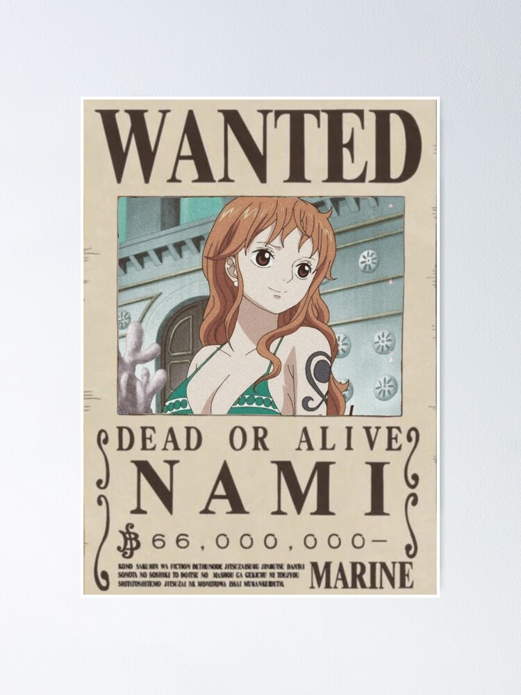 Nami wanted poster, One Piece Poster for Sale by kylzzi