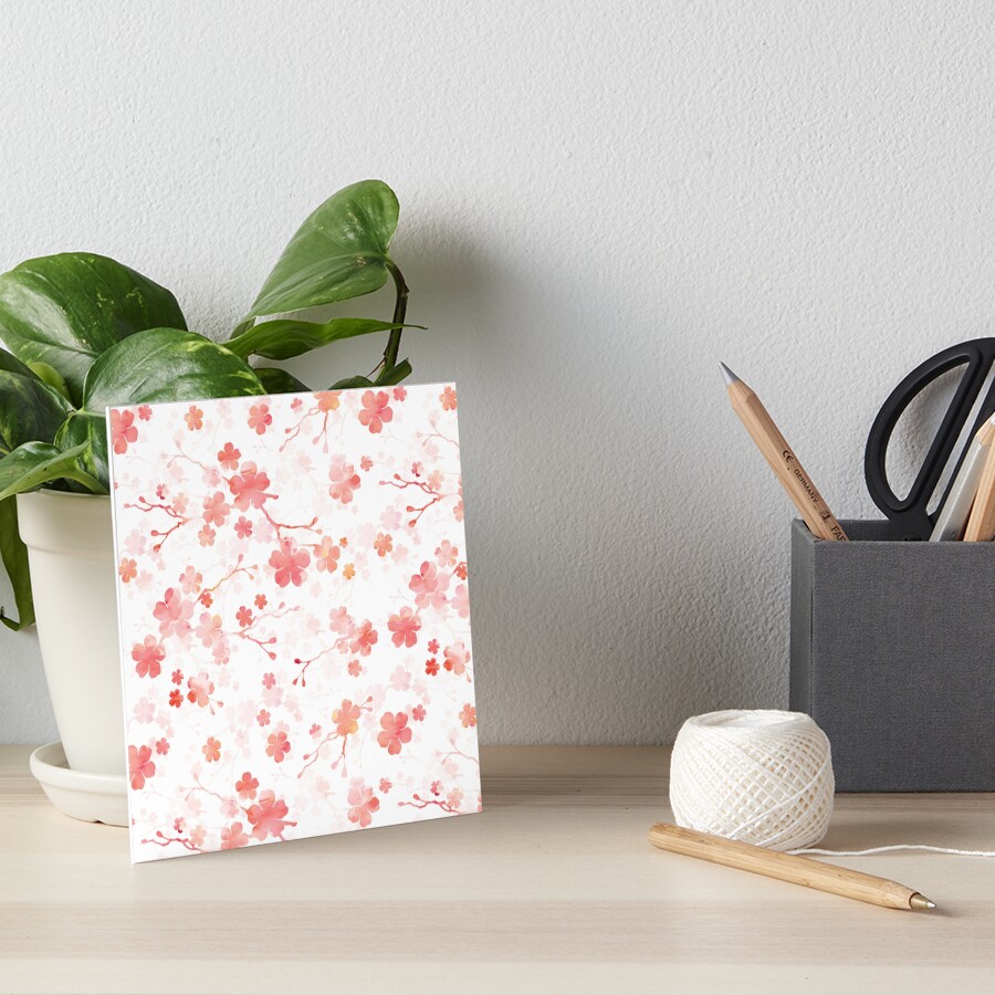 Cherry blossom in shades of pink Art Board Print