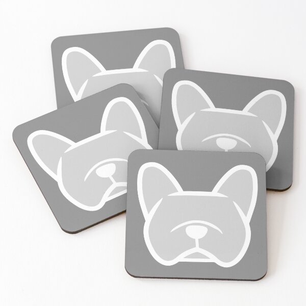 Item preview, Gray French Bulldog face in gray by Smooshface United - Grey Frenchie - Subtle French Bulldog love designed and sold by smooshfaceutd.