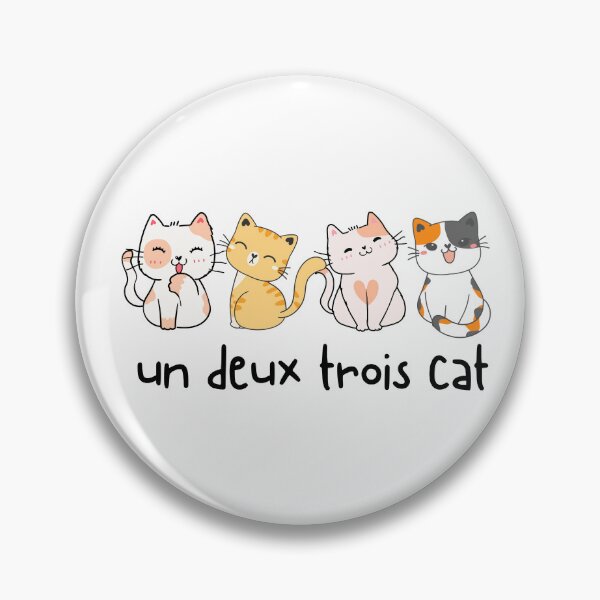 Item preview, Cute Un Deux Trois Cat Kitten French  designed and sold by Purple Fern Art.