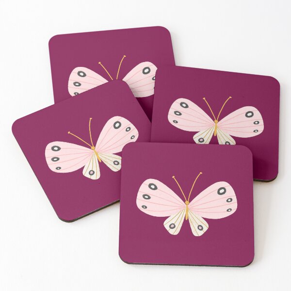 Item preview, White and Pink Butterfly on Maroon designed and sold by Heather Rosas.