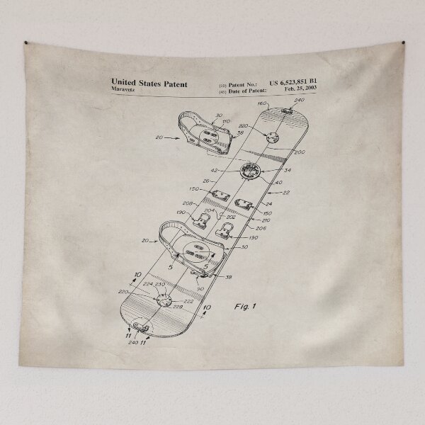 Item preview, Snowboard Patent - Snowboarding Art - Antique designed and sold by patentpress.