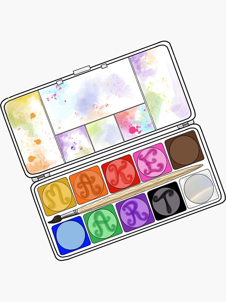 "Make Art Paint Palette" Sticker for Sale by Lenaartist Redbubble