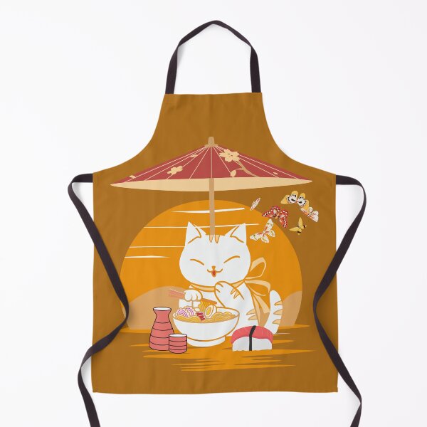 Item preview, Cute Cat Enjoying Ramen, Sushi and Saké designed and sold by creatinginlove.