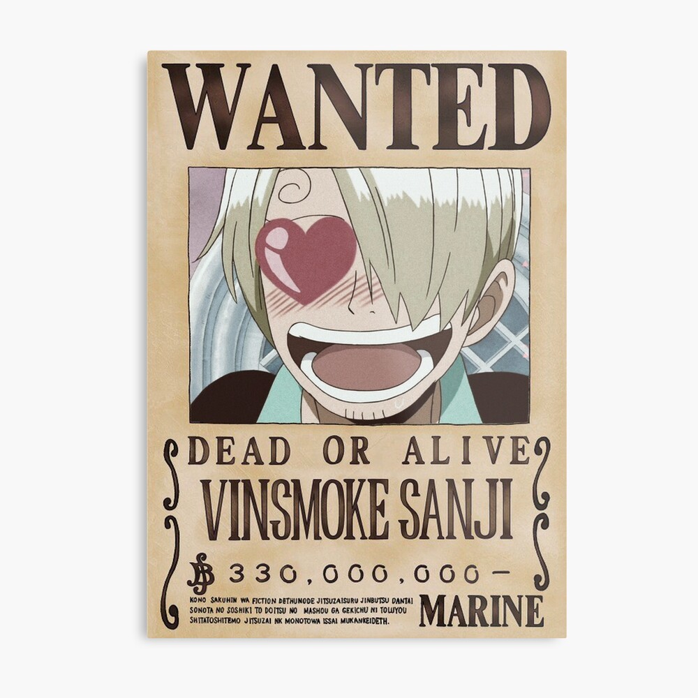 Sanji wanted poster, One Piece Art Board Print for Sale by kylzzi