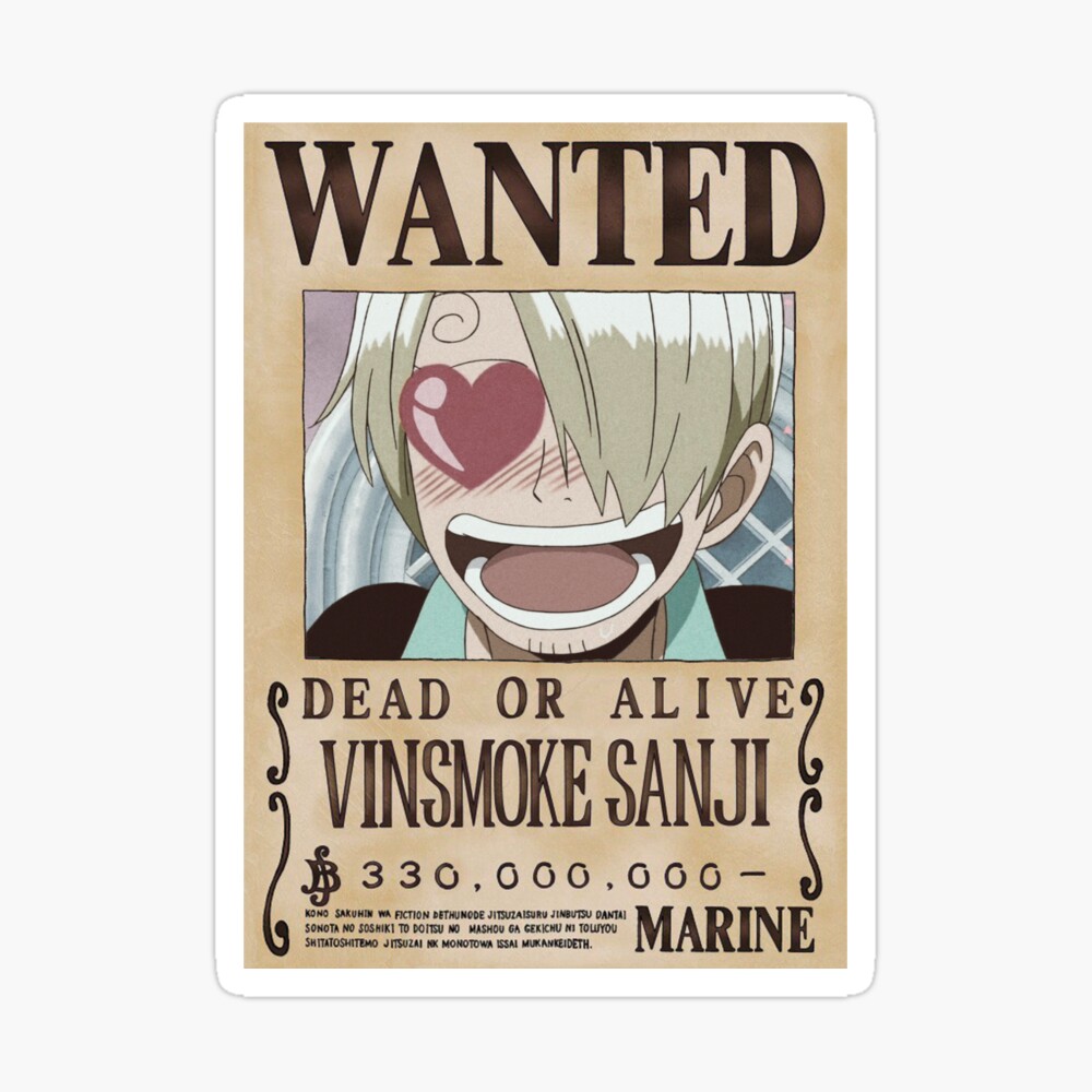 ONE PIECE WANTED: Dead or Alive Poster: Sanji ( Official Licensed