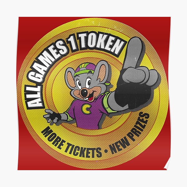 "Vintage authentic Chuck E Cheese All Games 1 Token" Poster for Sale by