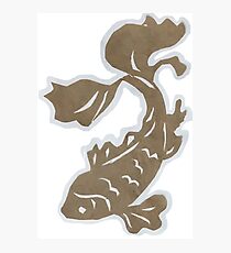 Brown Paper Cut Koi Fish Photographic Print
