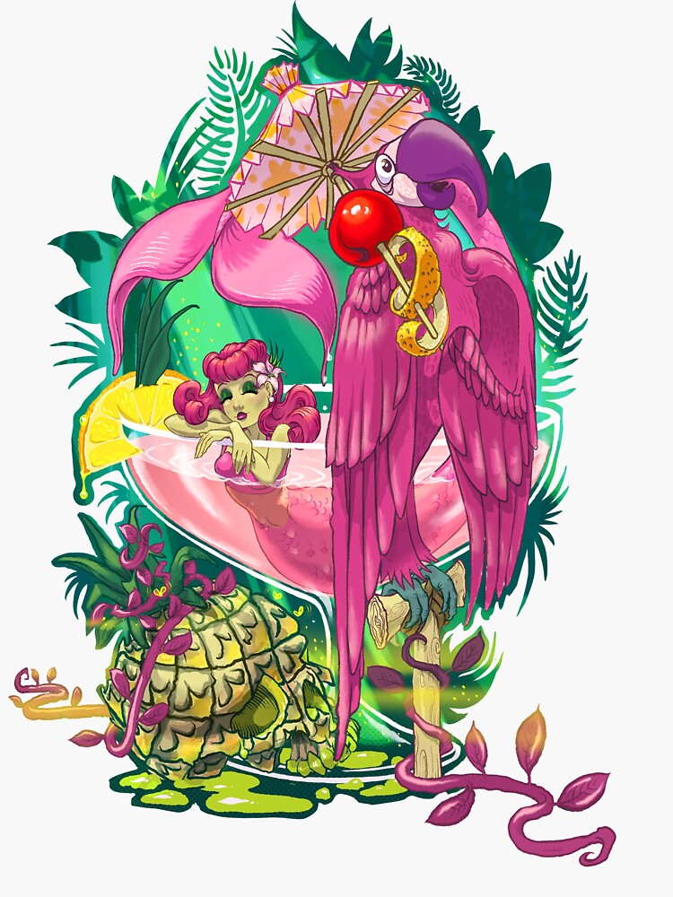 "Jungle Bird, Tiki Sirens Collection" Sticker for Sale by BatBarbie