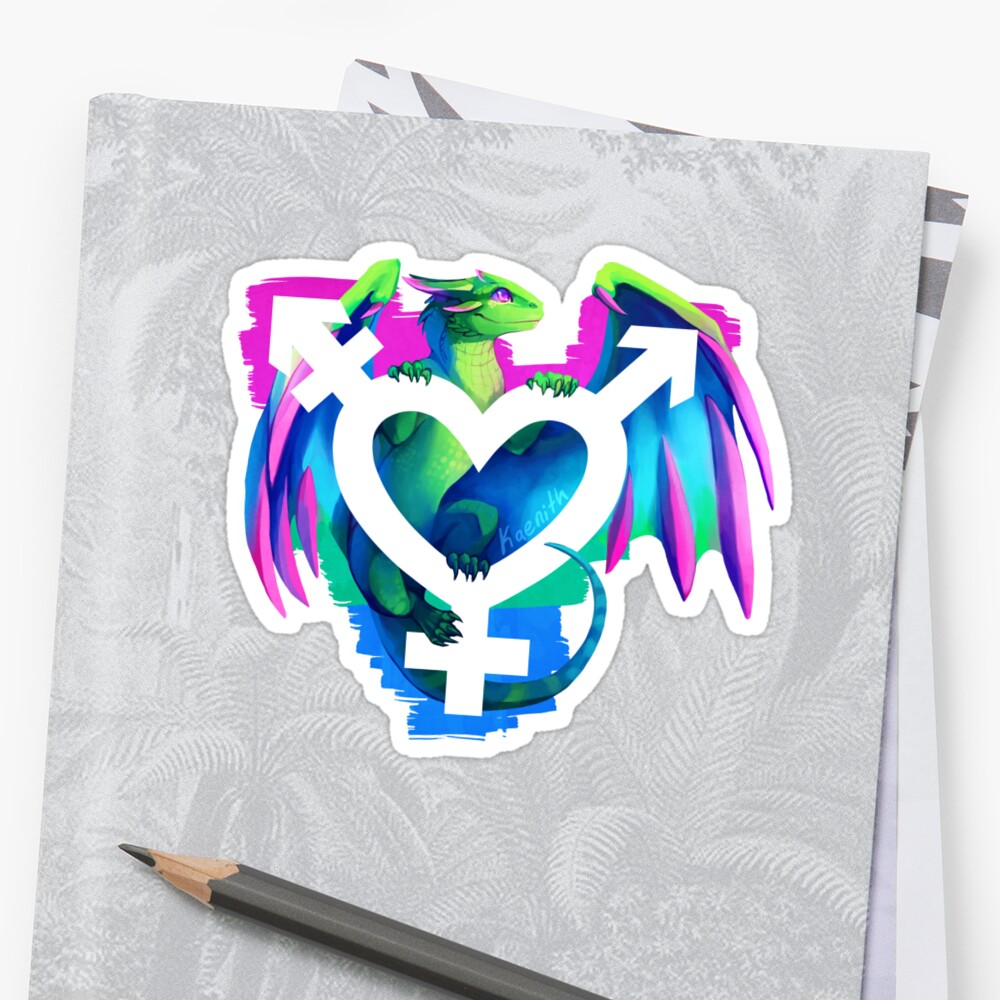 Polysexual Pride Dragon Stickers By Kaenith Redbubble