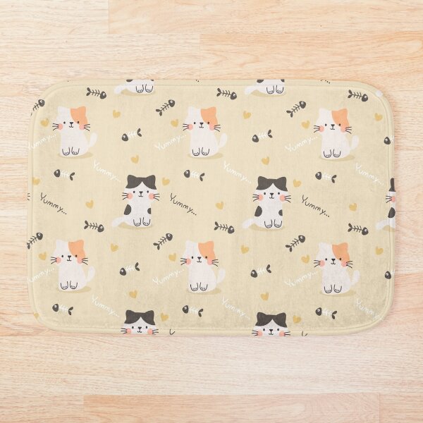 Artikelvorschau, Nettes Katzen-und Fisch-Knochen-Muster entworfen und verkauft von TeeBeesDesign.