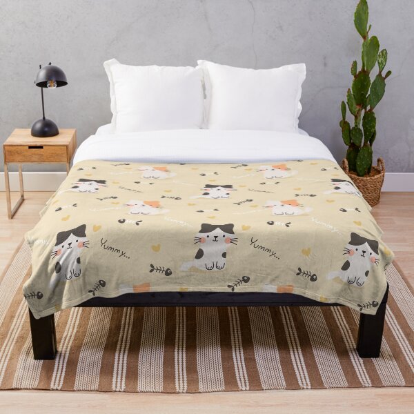 Artikelvorschau, Nettes Katzen-und Fisch-Knochen-Muster entworfen und verkauft von TeeBeesDesign.