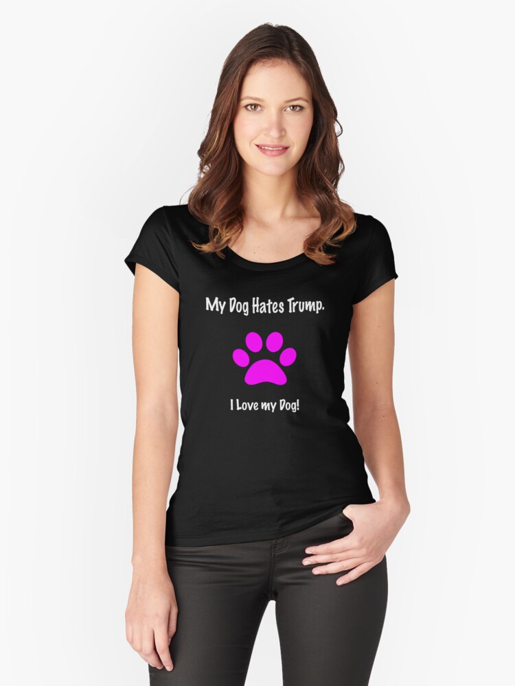 Love Dogs Paw Print Womens Ladies Fitted T-Shirt