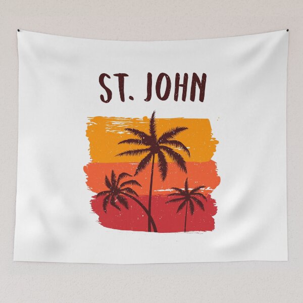 Item preview, St John Vacation Souvenir Palm Trees Sunset USVI designed and sold by Delightfully Cynical.