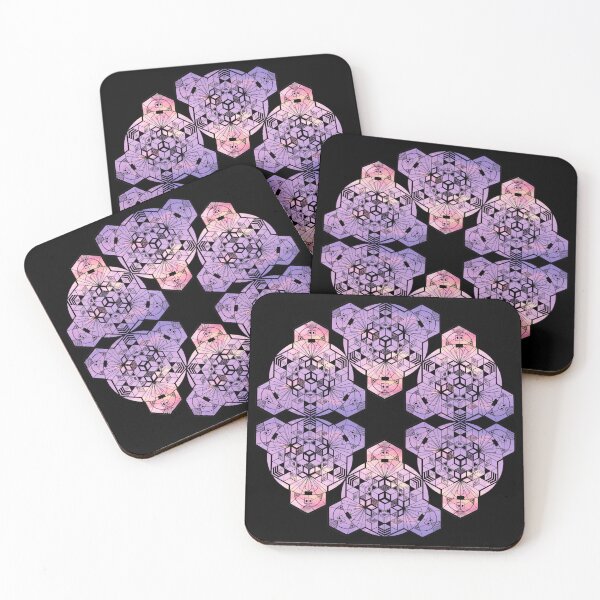 Aperçu de l'œuvre Étoile de mandala de cube de ciel violet créée et vendue par createVisions.