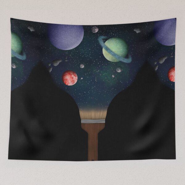 Item preview, Galaxy coming out of paint brush designed and sold by LeighsDesigns.