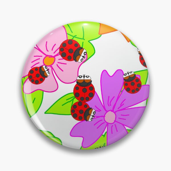 Item preview, Red ladybug and flower designed and sold by EnjoyArtWorld.