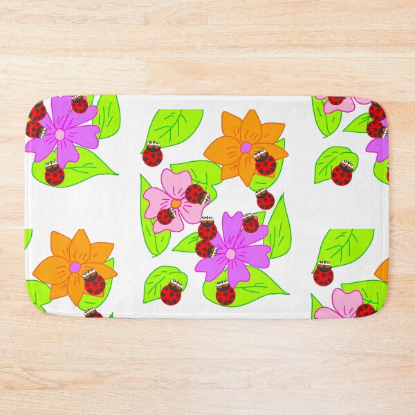 Item preview, Red ladybug and flower designed and sold by EnjoyArtWorld.