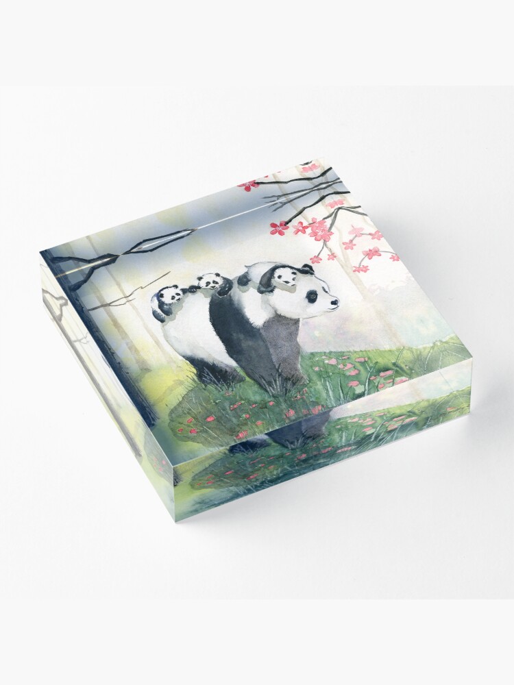 Alternate view of Panda Family Acrylic Block