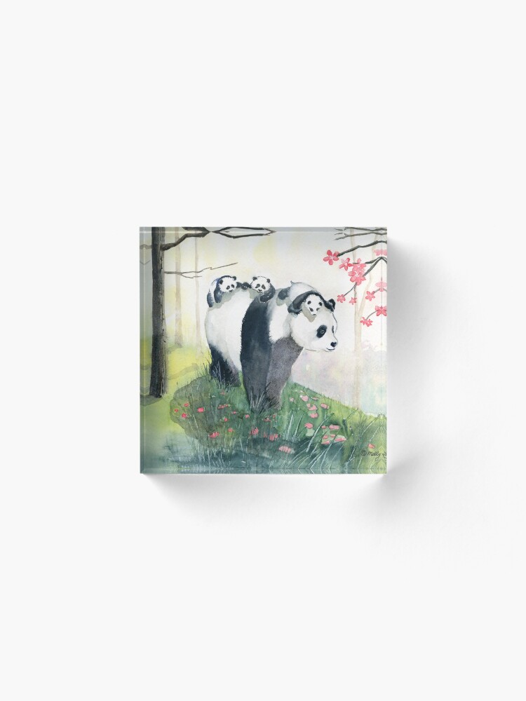 Alternate view of Panda Family Acrylic Block