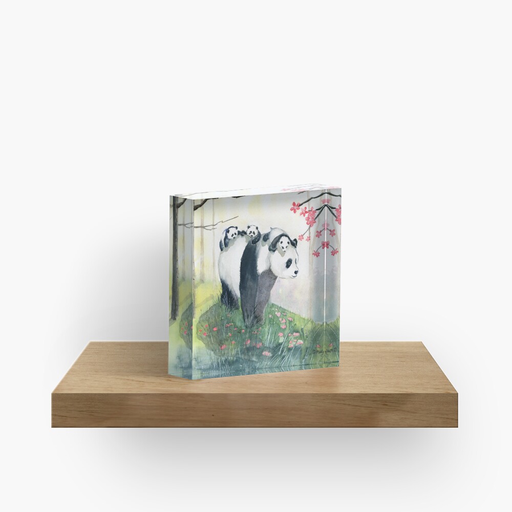Panda Family Acrylic Block