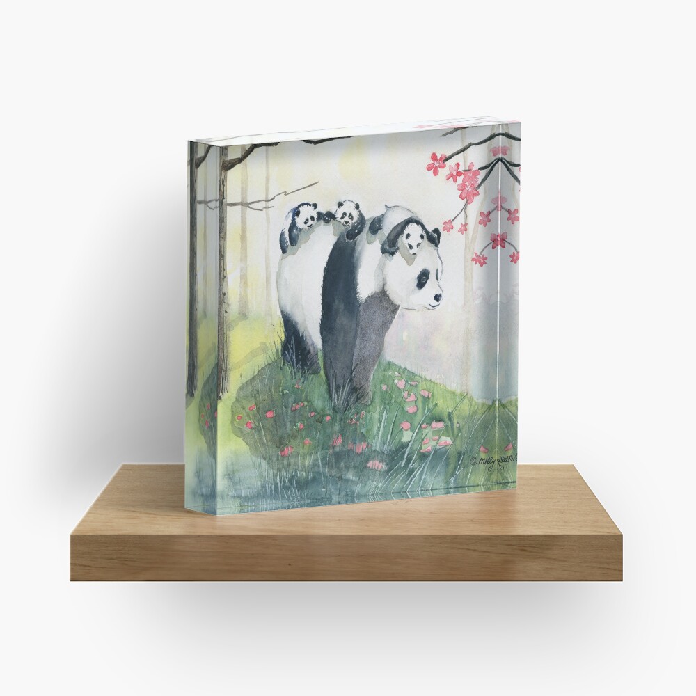 Panda Family Acrylic Block