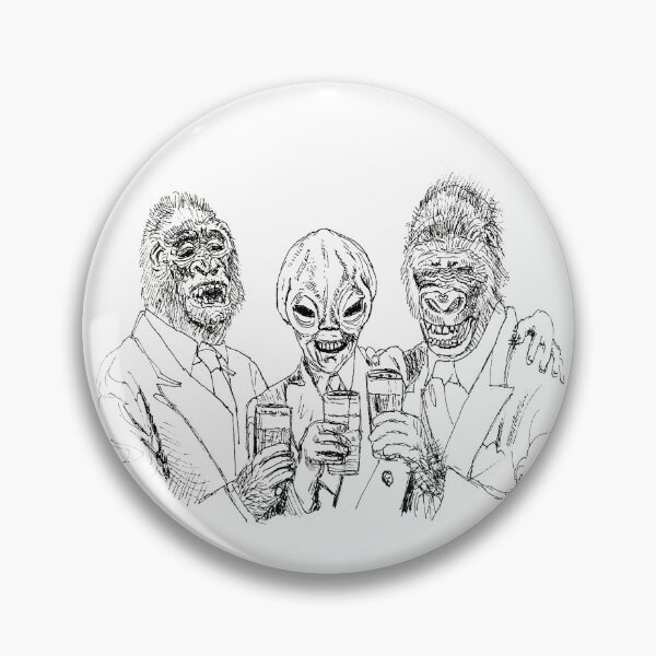 Aperçu de l'œuvre Trois meilleurs amis, Man Ape et Alien créée et vendue par SketchPrimitive.