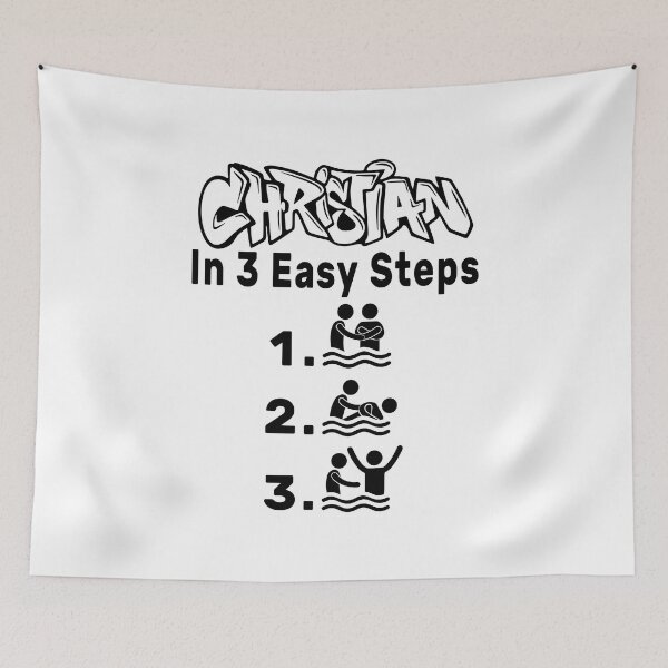 Item preview, Christian In 3 Easy Steps designed and sold by NameThatShirt.