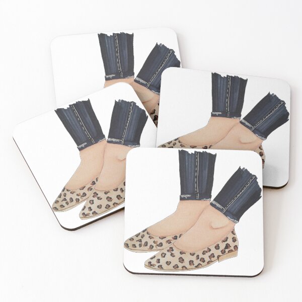 Item preview, Cheetah Flat Shoes Fashion Illustration Art Print designed and sold by SMillustrations.