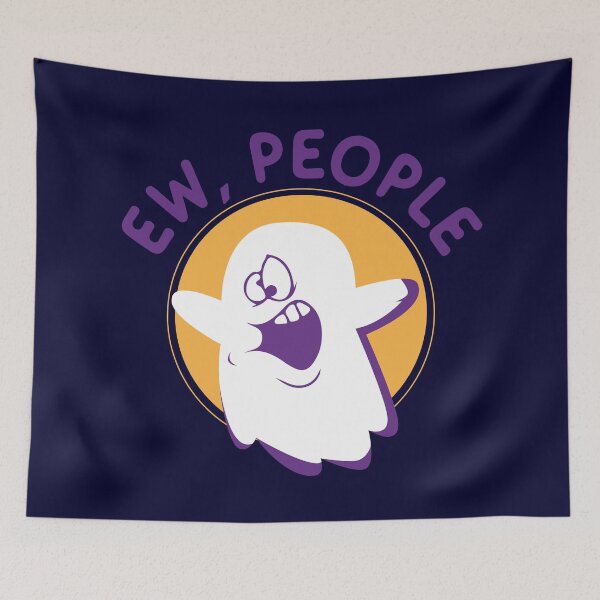 Item preview, Funny Cute Scary Flying Ghost Ew People Spooky Halloween Ghost Quote, Introvert Sarcastic Ghost Humor designed and sold by zenturtlemerch.