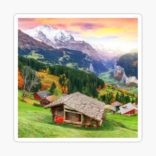 Item preview, Lauterbrunnen Valley Landscape designed and sold by PotluckPrints.