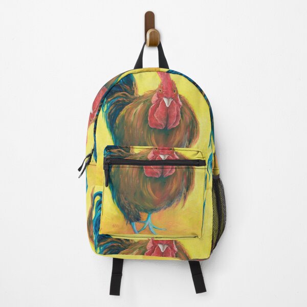 Item preview, Brown Rooster painting on yellow designed and sold by MatsonArtDesign.