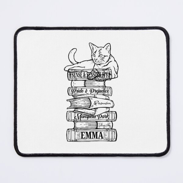 Item preview, Funny Jane Austen Book Stack Cat Kitten Pride and Prejudice Quotes Romantic Novel designed and sold by TopTeeShop.