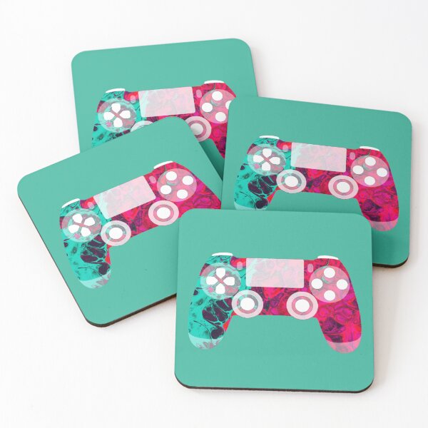 Item preview, Retro Gaming Controller Psychedelic Liquid Red Turquoise designed and sold by everything4eva.