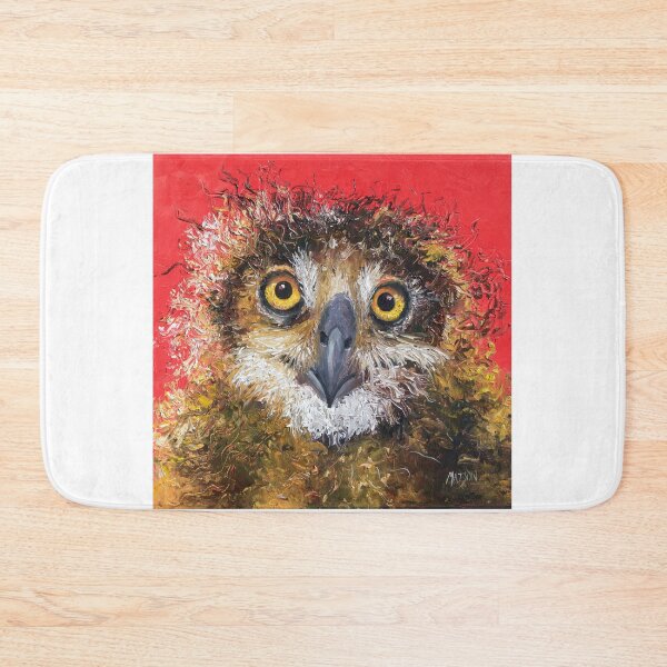 Item preview, Owl painting on red background designed and sold by MatsonArtDesign.