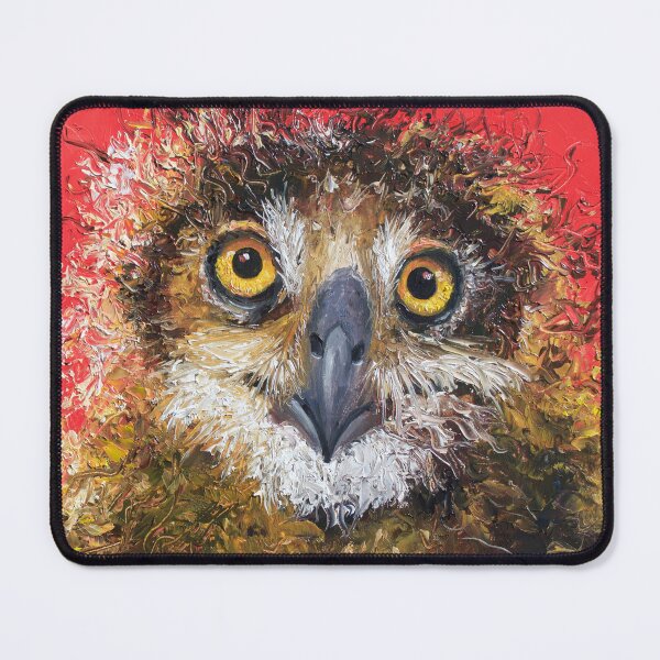 Item preview, Owl painting on red background designed and sold by MatsonArtDesign.