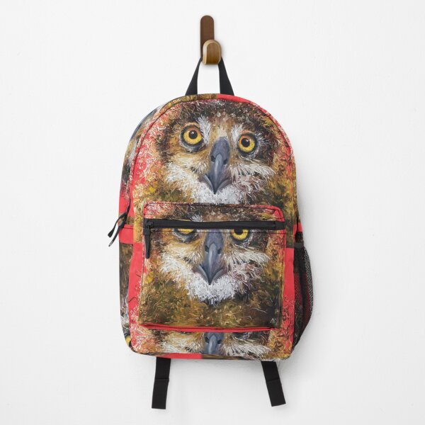 Item preview, Owl painting on red background designed and sold by MatsonArtDesign.