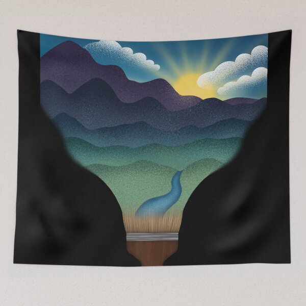 Item preview, Mountain scene coming from paint brush designed and sold by LeighsDesigns.