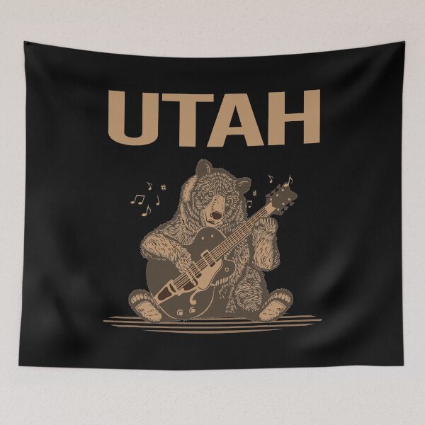 Item preview, Bear With Guitar Utah designed and sold by hurseslossb.