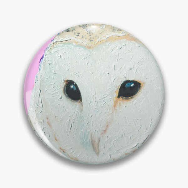 Item preview, Barn Owl painting on pink background designed and sold by MatsonArtDesign.