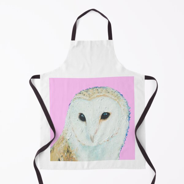 Item preview, Barn Owl painting on pink background designed and sold by MatsonArtDesign.
