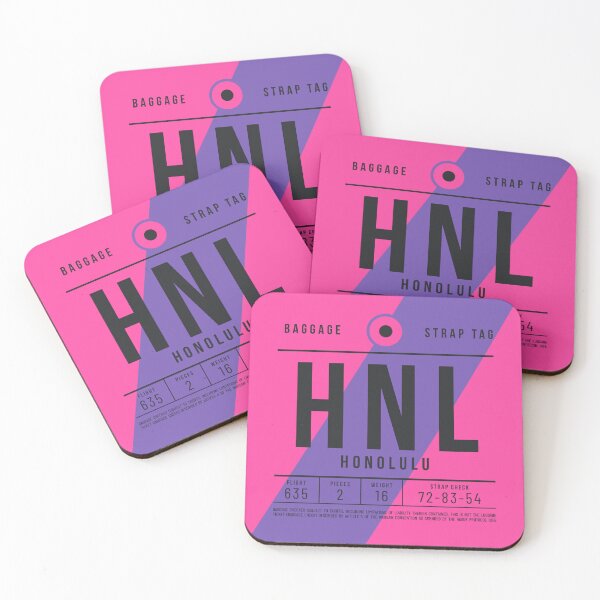Aperçu de l'œuvre Étiquette de bagage E - HNL Honolulu Hawaii USA créée et vendue par VoodooCircus.