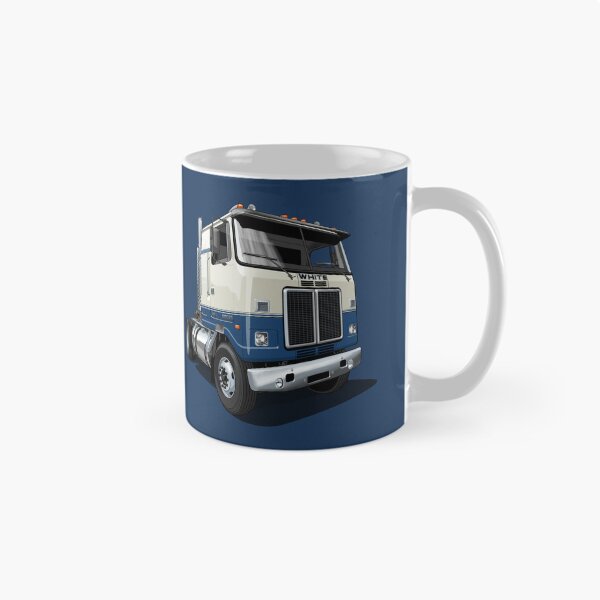 Item preview, 1980 White Road Commander 2 Cabover Truck in blue and white designed and sold by candc-retro.