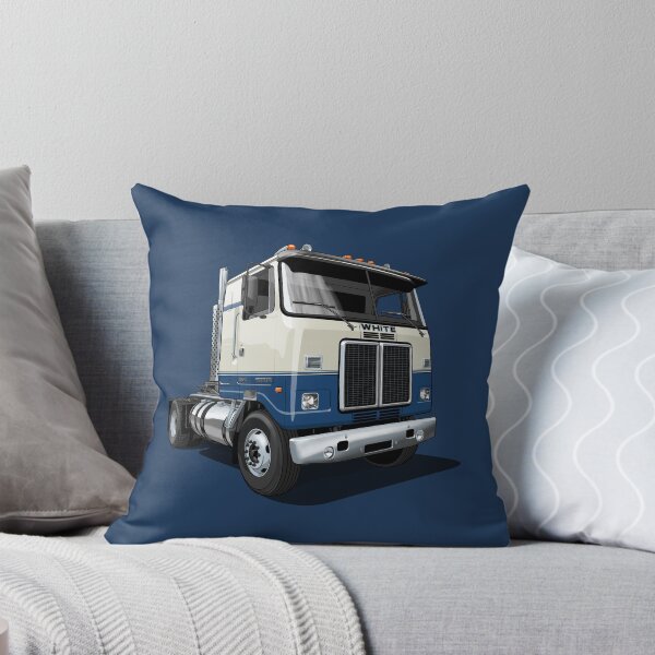Item preview, 1980 White Road Commander 2 Cabover Truck in blue and white designed and sold by candc-retro.