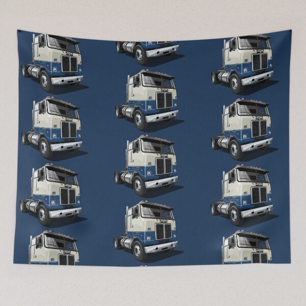 Item preview, 1980 White Road Commander 2 Cabover Truck in blue and white designed and sold by candc-retro.
