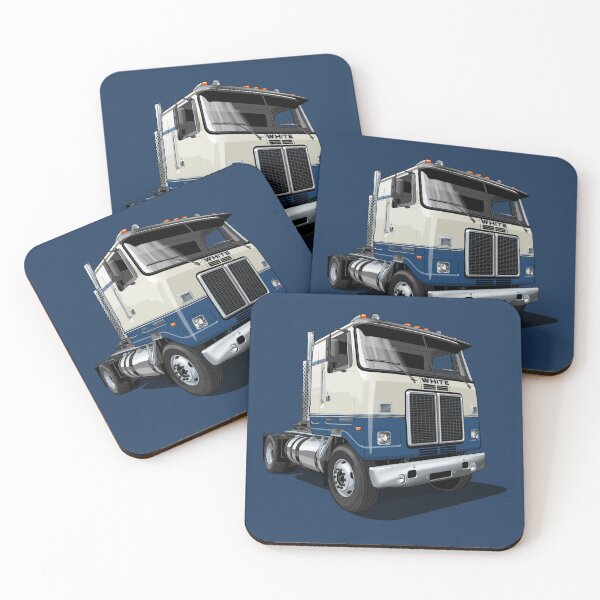 Artikelvorschau, 1980 Weißer Road Commander 2 Cabover Truck in Blau und Weiß entworfen und verkauft von candc-retro.