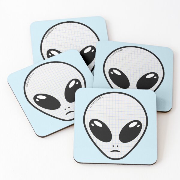 Item preview, Alien head - School checkered paper skin designed and sold by AreaStickers.