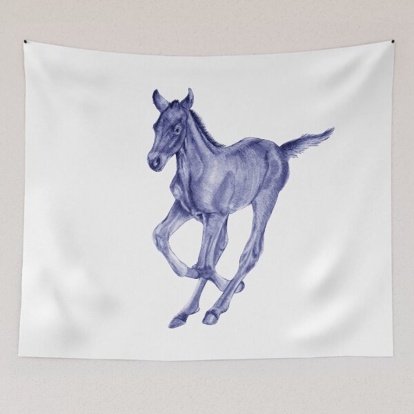 Item preview, Galloping foal - blue colorized version designed and sold by SylvieG18.